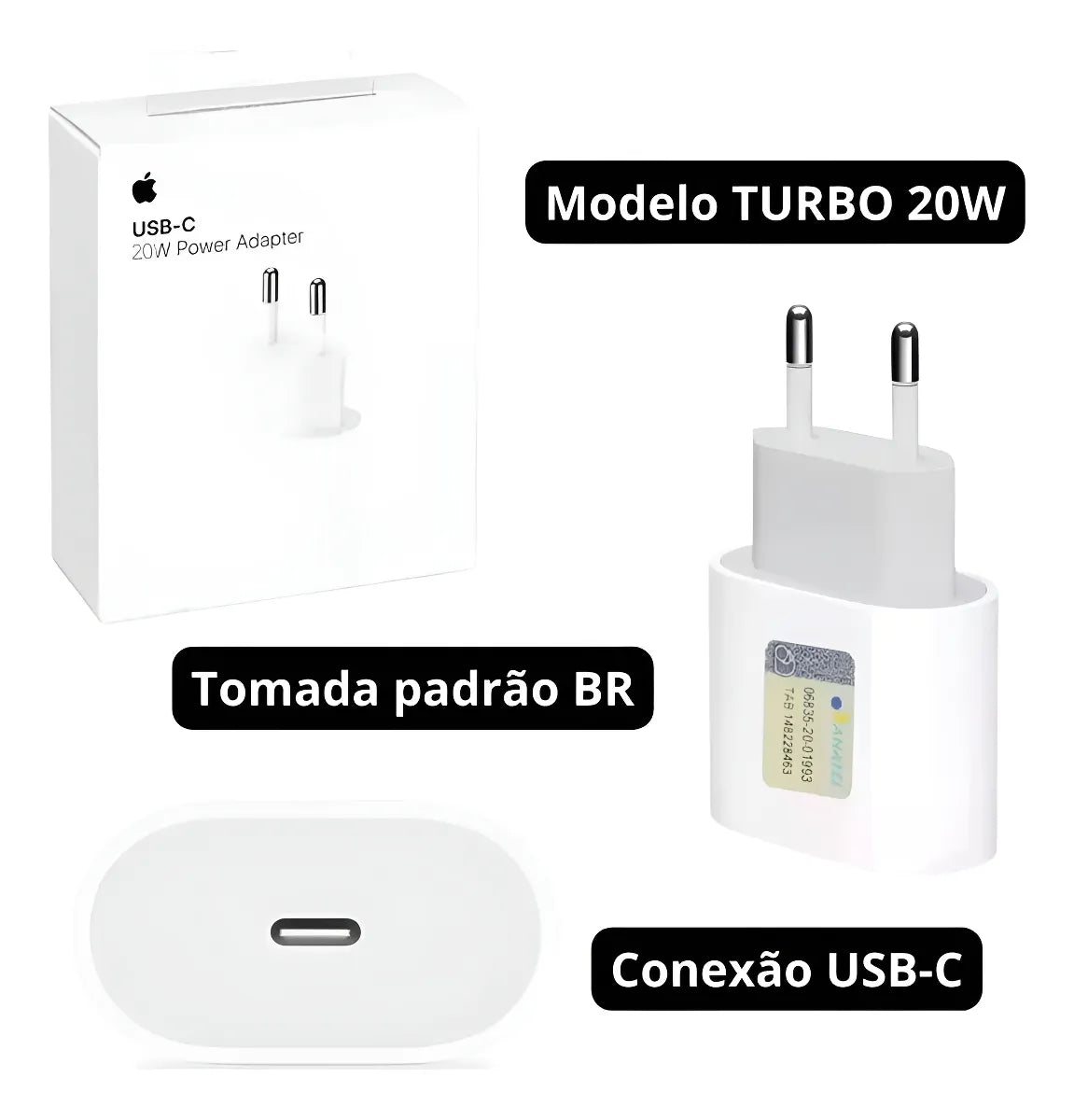 Fonte Carregadora USB Tipo-C 20W – Carregamento Rápido e Seguro