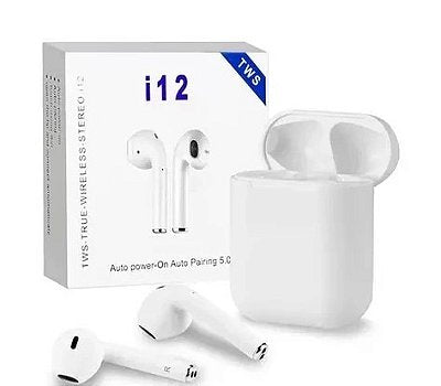Fone de Ouvido Sem Fio i12 – Liberdade, Estilo e Conexão Inteligente